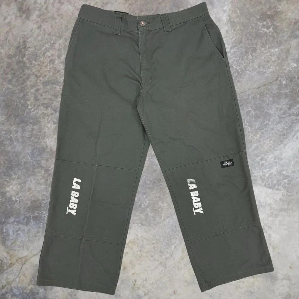 Dickies ’Double Knee Work Pants 67 Collection FLEX Mens 34x24 Olive Green